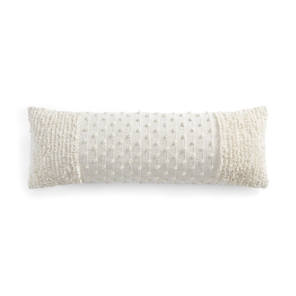 Emma Bolster Cushion by DKNY in Ivory White